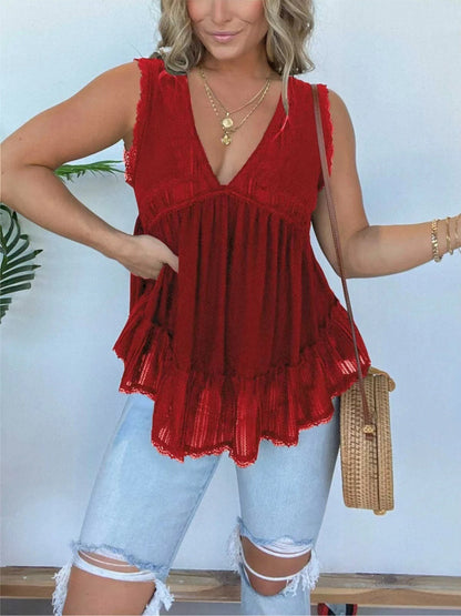 👚 Haut Velours Doré & Dentelle – Col V Chic Femme Grande Taille | XL-Charmes