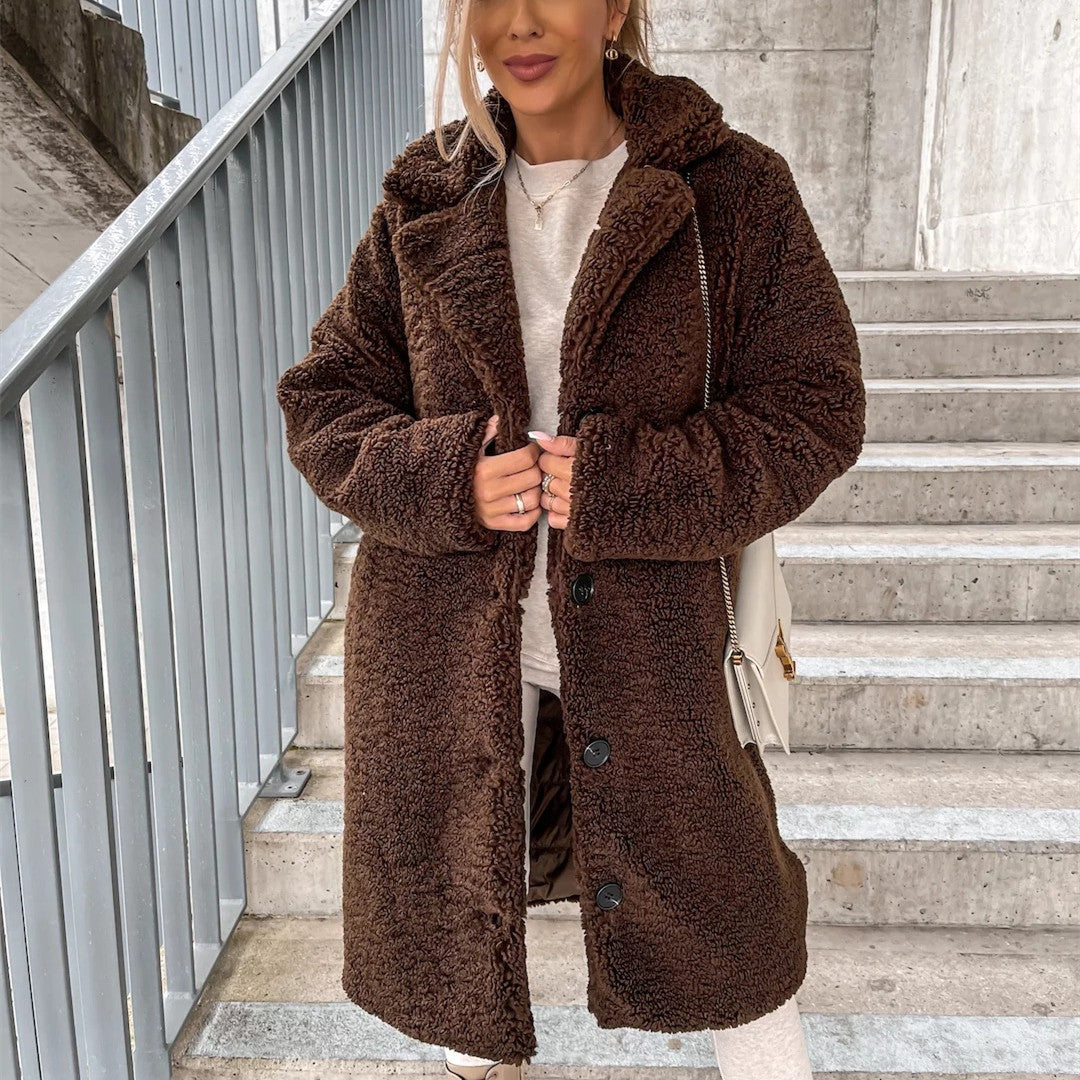 🧥 Veste Femme Peluche à Revers – Hiver Doux & Stylé | XL-Charmes