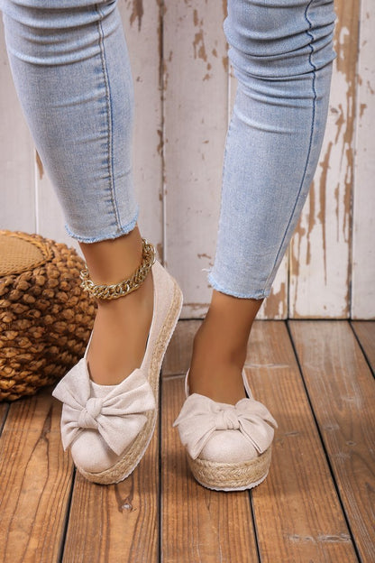 👠 Escarpins à Nœud Femme – Grande Taille Plateforme Casual Élégante