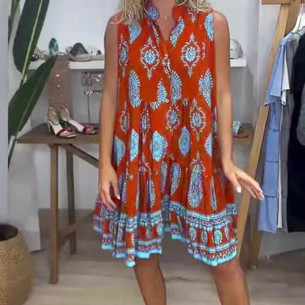 👗 Robe Longue Femme – Sans Manches & Col Chemise | XL-Charmes