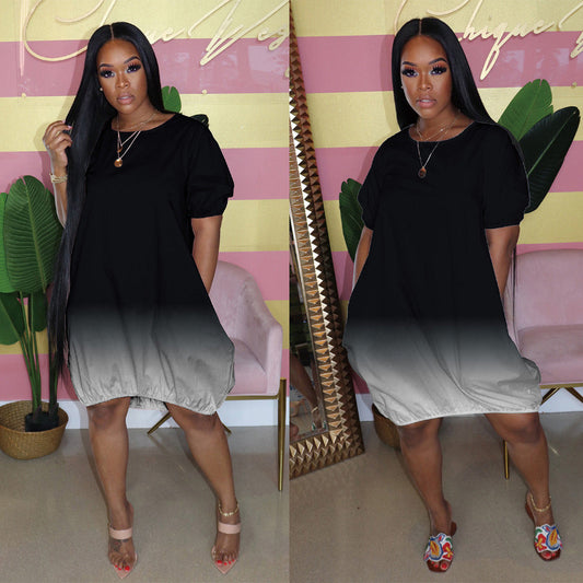 🌈 Robe Dégradée Grande Taille Femme – Fluide & Colorée | XL-Charmes