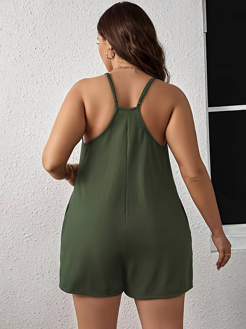 👗 CombinaisonÉlégante Grande Taille – Col V & Bretelles Fines Femme | XL-Charmes