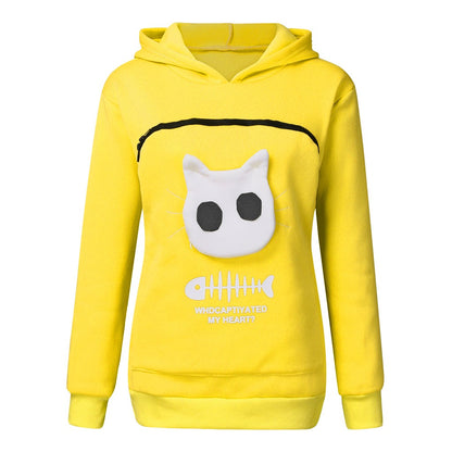 🧥 Sweat à capuche femme avec poche chat – Grande taille cosy & mignon | XL-Charmes