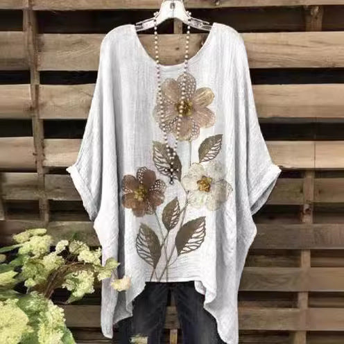 👚 Haut Femme Grande Taille – Ourlet Irrégulier Chic & Fluide