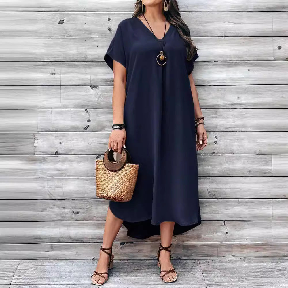 👗 Robe Décontractée Col en V Femme – Élégante & Confortable | XL-Charmes