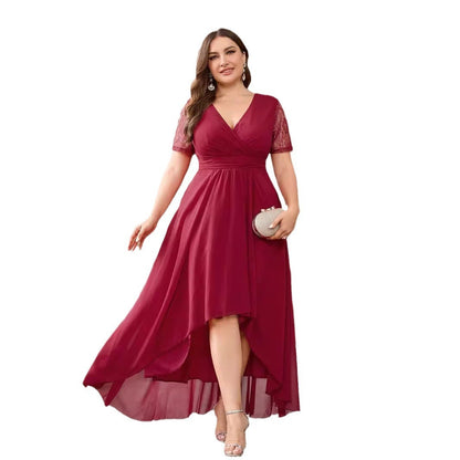 👗 Robe rouge vin grande taille femme – Élégante & chic soirée | XL-Charmes