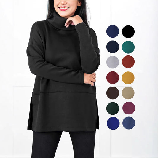 👚 Haut Col Roulé Grande Taille – Minimaliste & Multicolore