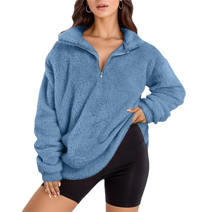 🧥 Pull Col Montant Femme – Doublé Polaire Velours | XL-Charmes