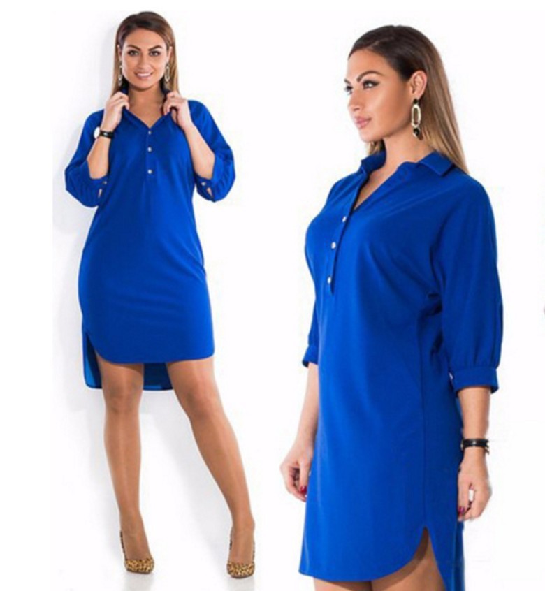 👗 Robe Chemise Irrégulière Grande Taille – Élégante & Ample | XL-Charmes