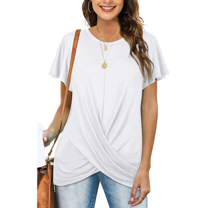 👚 T-shirt Décontracté Grande Taille – Torsadé | XL-Charmes