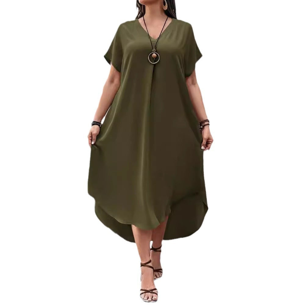 👗 Robe Décontractée Col en V Femme – Élégante & Confortable | XL-Charmes