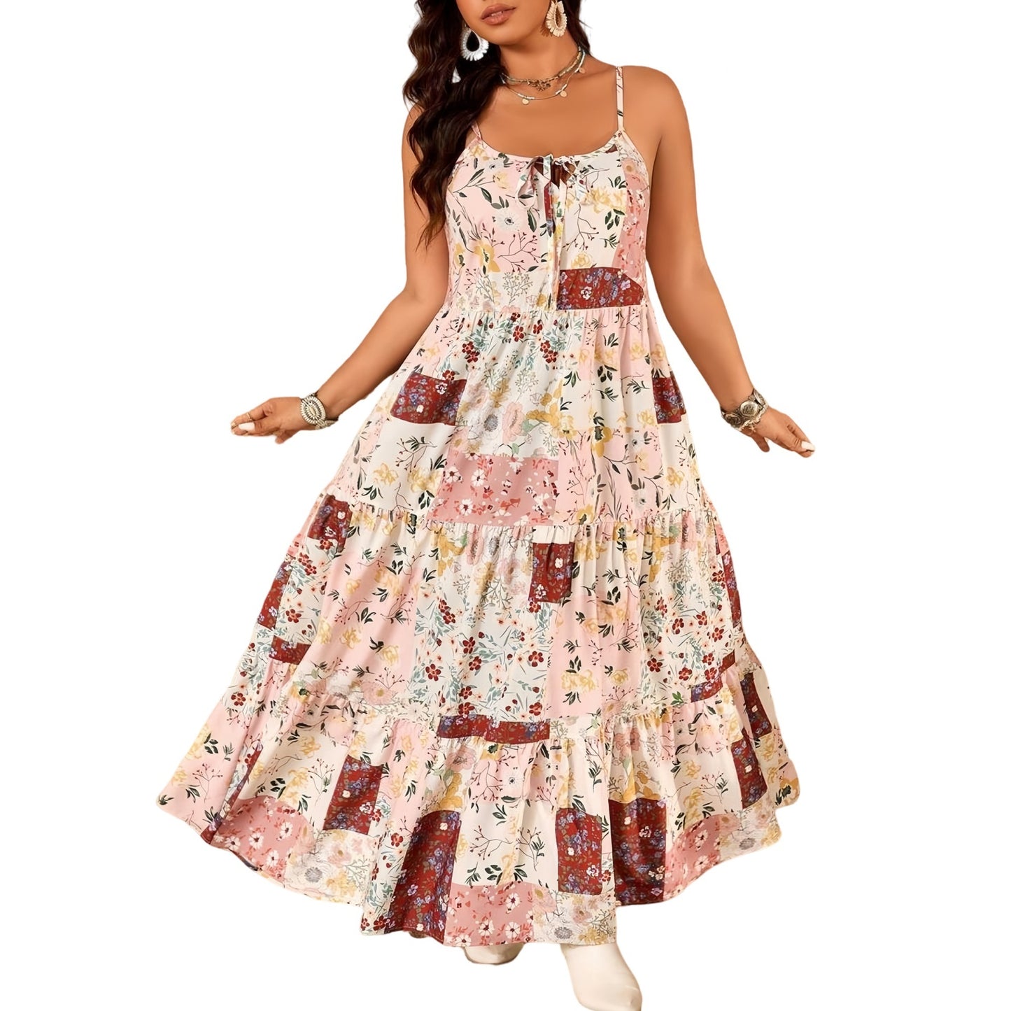 👗 Robe Longue Fleurie à Bretelles – Style Européen & Américain