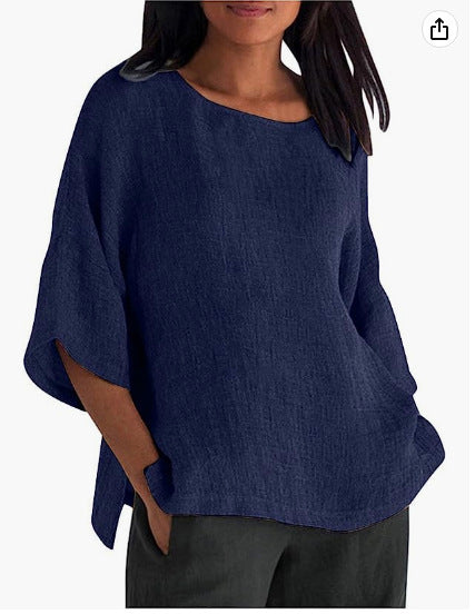 👚 Chemisier Femme Été 2025 – Manches 3/4 Décontracté Chic | XL-Charmes