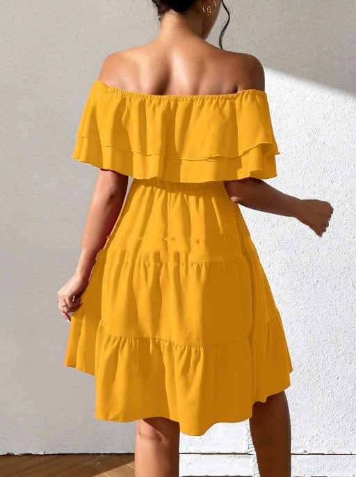 👗 Robe Mi-Longue Décontractée Unie – Printemps & Été | XL-Charmes