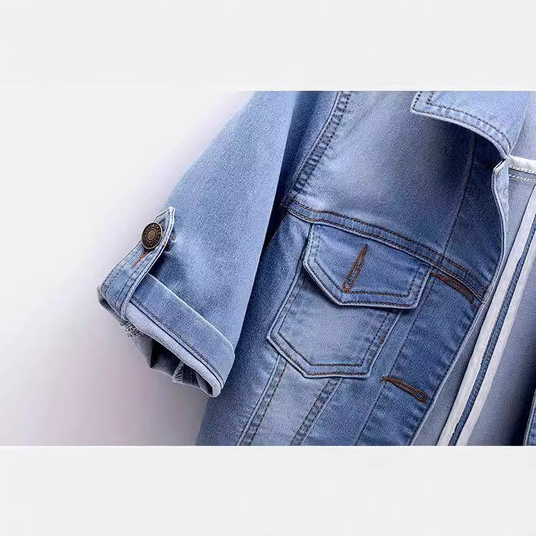 👖 Cardigan Femme – Manteau Court en Jean & Élastique | XL-Charmes