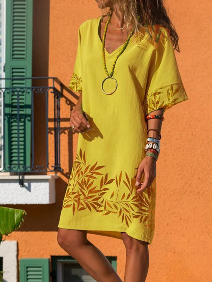 👗 Robe Décontractée Col V – Grande Taille Légère & Tendance | XL-Charmes