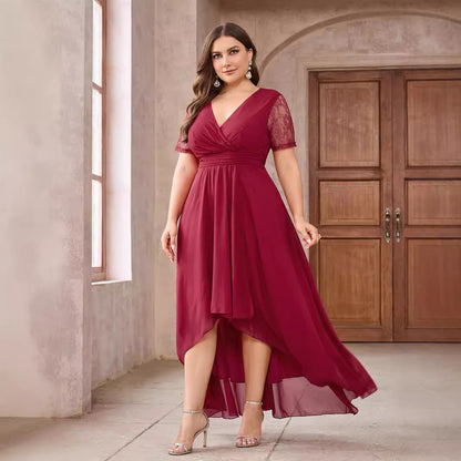 👗 Robe rouge vin grande taille femme – Élégante & chic soirée | XL-Charmes