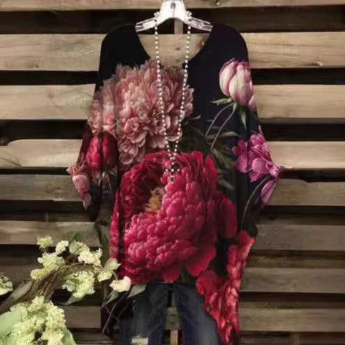 👚 Haut Femme Grande Taille – Ourlet Irrégulier Chic & Fluide