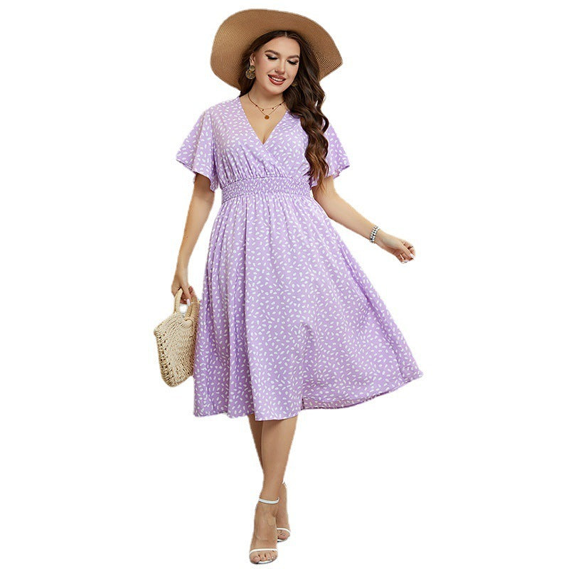 💜 Robe Ample Violette Femme Grande Taille – Fluide | XL-Charmes