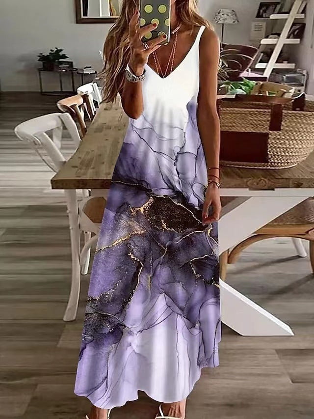 👗 Robe Imprimée Grande Taille à Bretelles – Style Bohème Chic | XL-Charmes