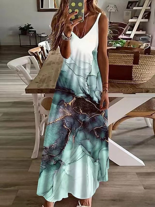 👗 Robe Imprimée Grande Taille à Bretelles – Style Bohème Chic | XL-Charmes