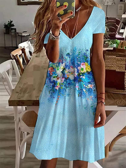 👗 Robe vacances grande taille femme – Col V imprimé chic | XL-Charmes