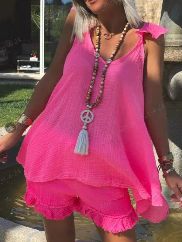 👗 Robe Ample Unie Femme – Grande Taille à Bretelles Été 2024