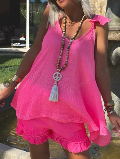 👗 Robe Ample Unie Femme – Grande Taille à Bretelles Été 2024