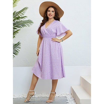 💜 Robe Ample Violette Femme Grande Taille – Fluide | XL-Charmes