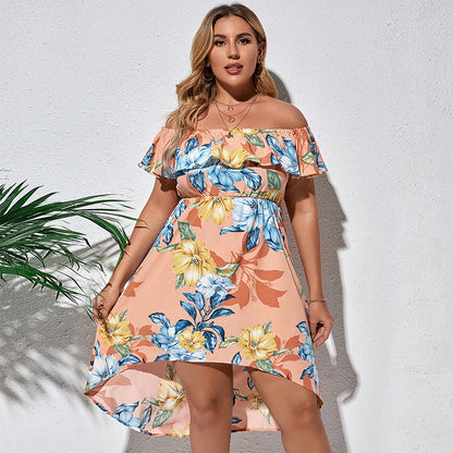 👗 Robe Imprimé Irrégulier Femme – Grande Taille Élégante Été 2024