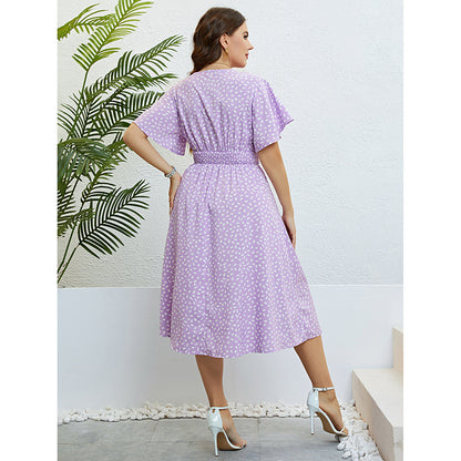 💜 Robe Ample Violette Femme Grande Taille – Fluide | XL-Charmes
