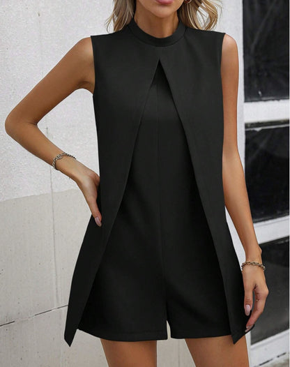 👗 Combishort grande taille femme – Sans manches à col montant | XL-Charmes