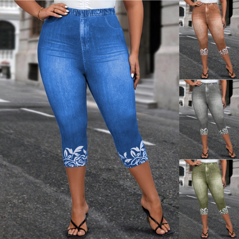 👖 Pantalon Imprimé Ajusté Grande Taille – Confort Léger & Style Été | XL-Charmes