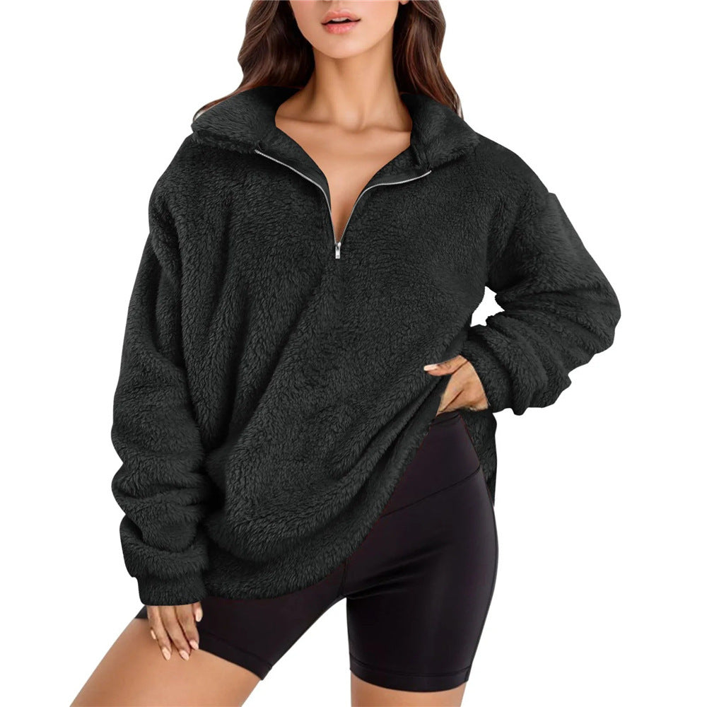 🧥 Pull Col Montant Femme – Doublé Polaire Velours | XL-Charmes