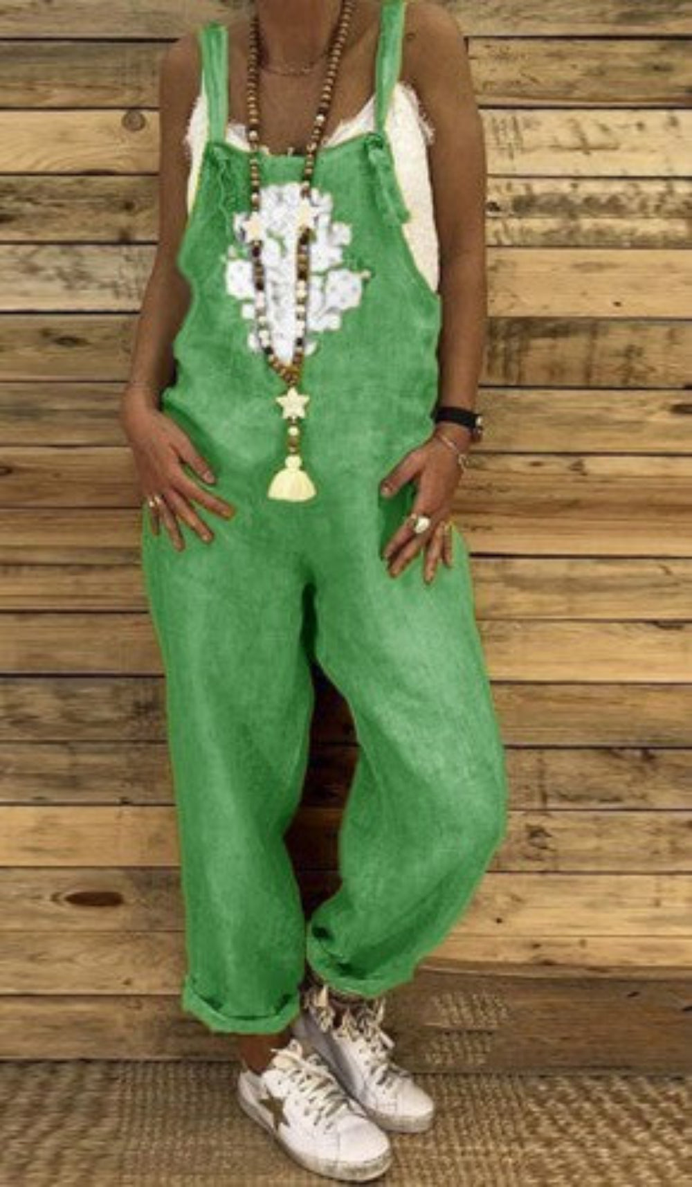 🩳 Salopette Femme Imprimée – Coton & Lin Grande Taille Été 2024