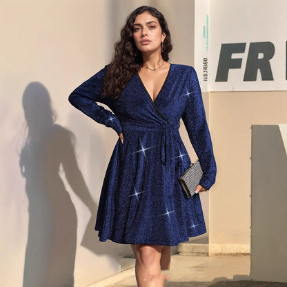 👗 Robe Décontractée Femme Col V Grande Taille | XL-Charmes