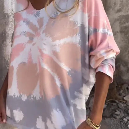 👚 T-shirt Ample Manches Longues Col Rond Femme – Décontracté & Chic | XL-Charmes