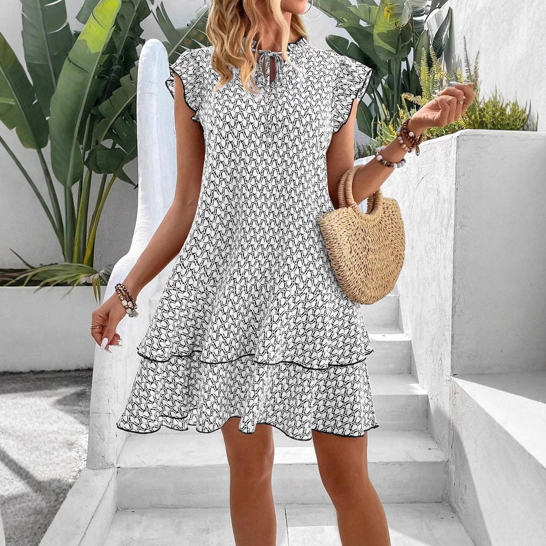 👗 Robe Élégante Sans Manches à Lacets – Imprimé Tendance | XL-Charmes