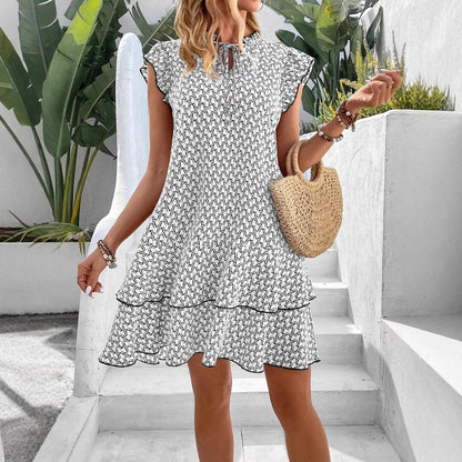 👗 Robe Élégante Sans Manches à Lacets – Imprimé Tendance | XL-Charmes