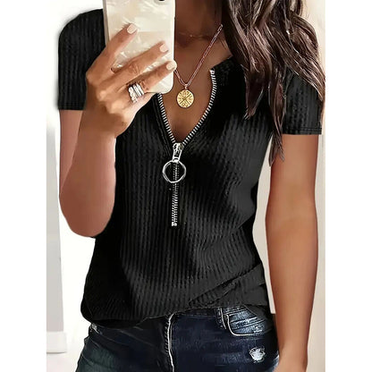 🌞 Lot 2 Tuniques Femme | Col en V & Manches Courtes | XL-Charmes