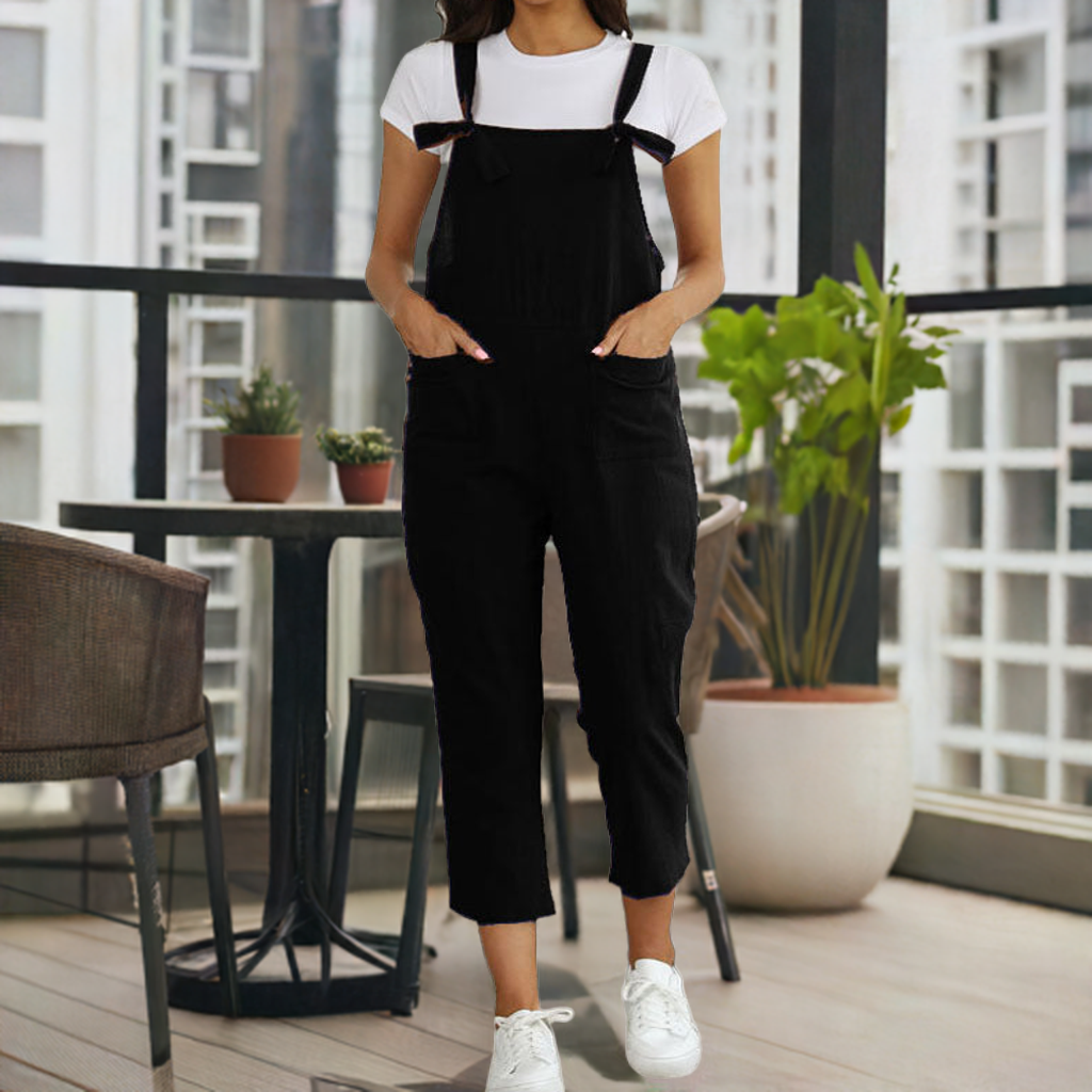 🩳 Combinaison Décontractée à Bretelles – Grande Taille Femme