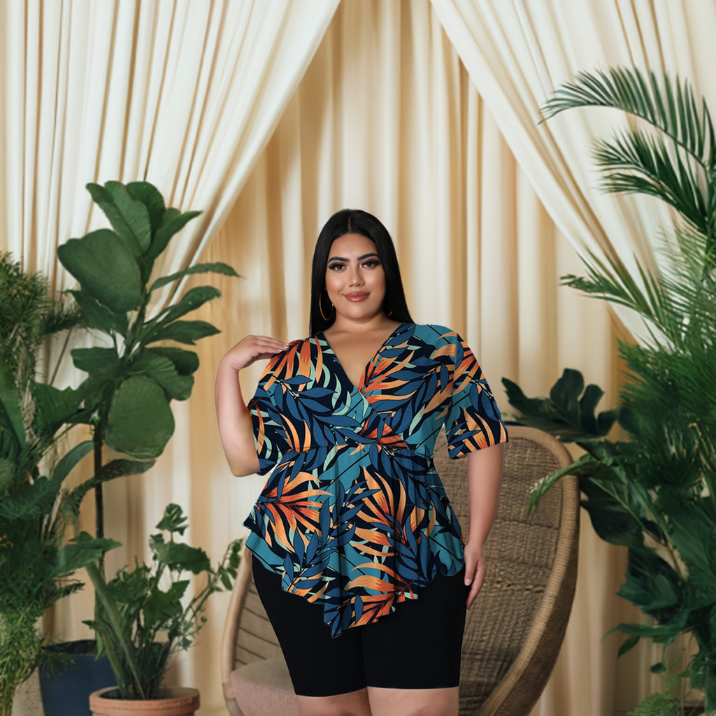 🌼 Ensemble Bohème Imprimé – Grande Taille Femme Été 2025 | XL-Charmes