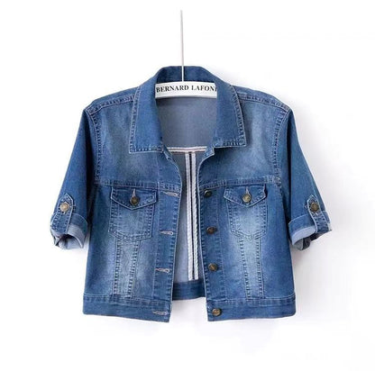 🧥 Veste Jean Ample Femme – Manches Courtes & Look Décontracté | XL-Charmes