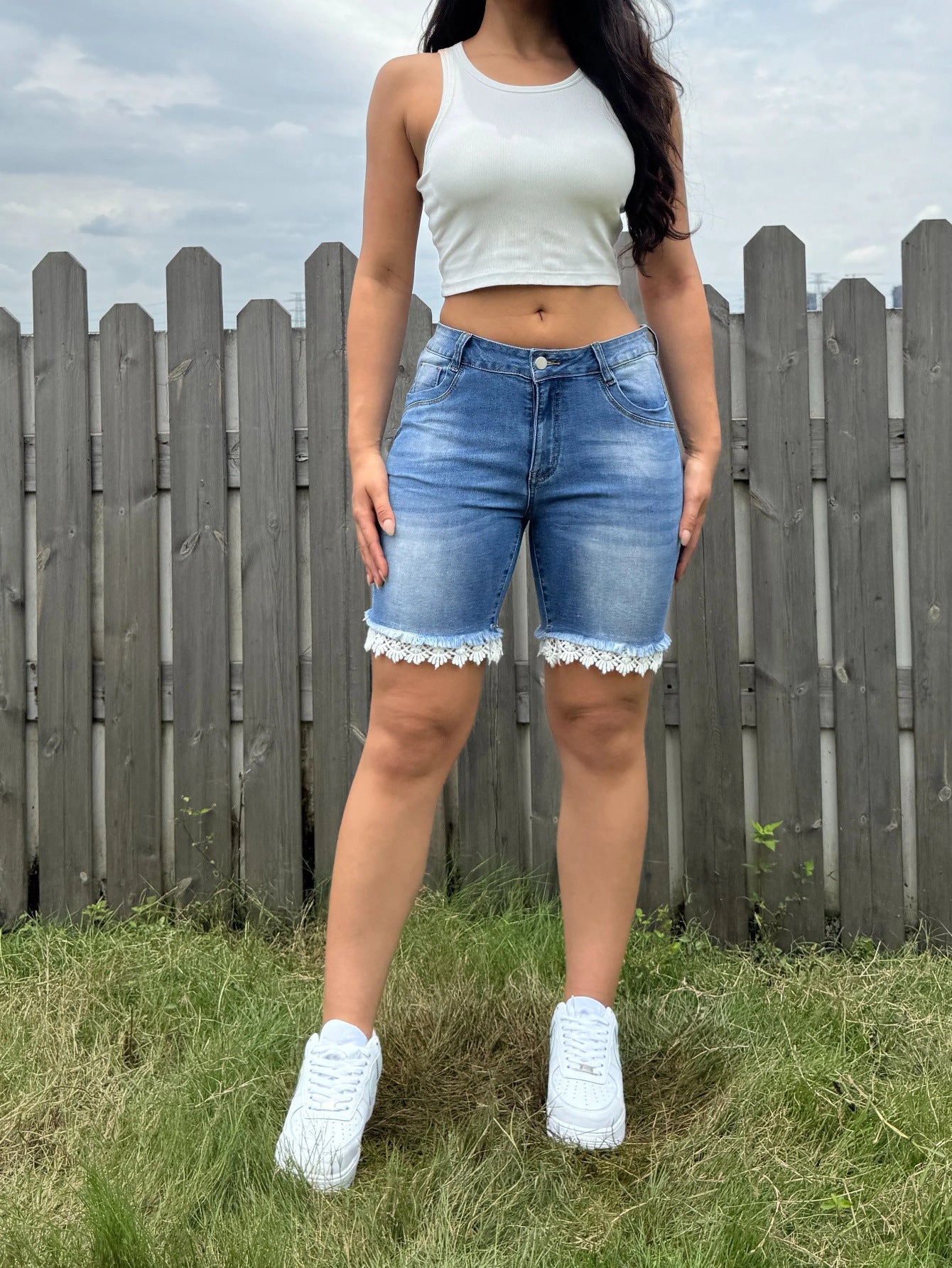 🩳 Short Jean Bleu Clair Femme – Taille Haute Chic | XL-Charmes