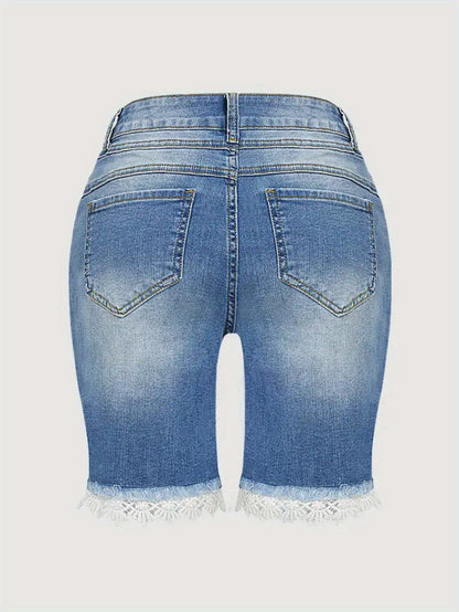 🩳 Short Jean Bleu Clair Femme – Taille Haute Chic | XL-Charmes