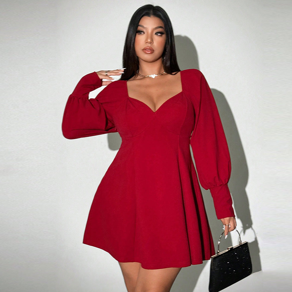 👗 Robe Rouge Taille Haute Femme – Grande Taille Élégante | XL-Charmes