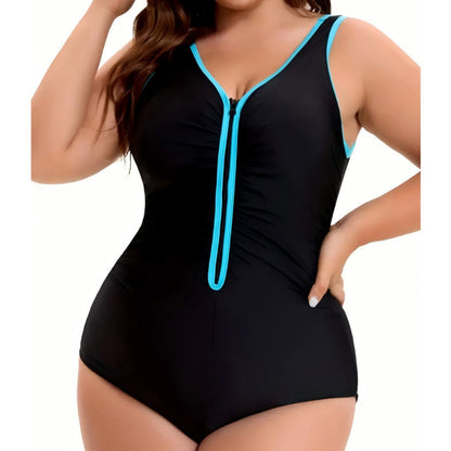 🩱 Maillot 1 Pièce à Col V – Grande Taille Élégant & Confort | XL-Charmes