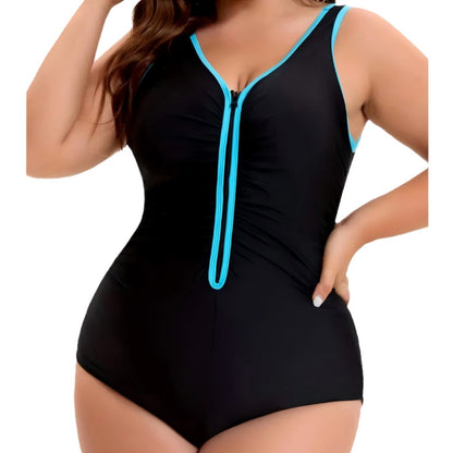 🩱 Maillot 1 Pièce à Col V – Grande Taille Élégant & Confort | XL-Charmes
