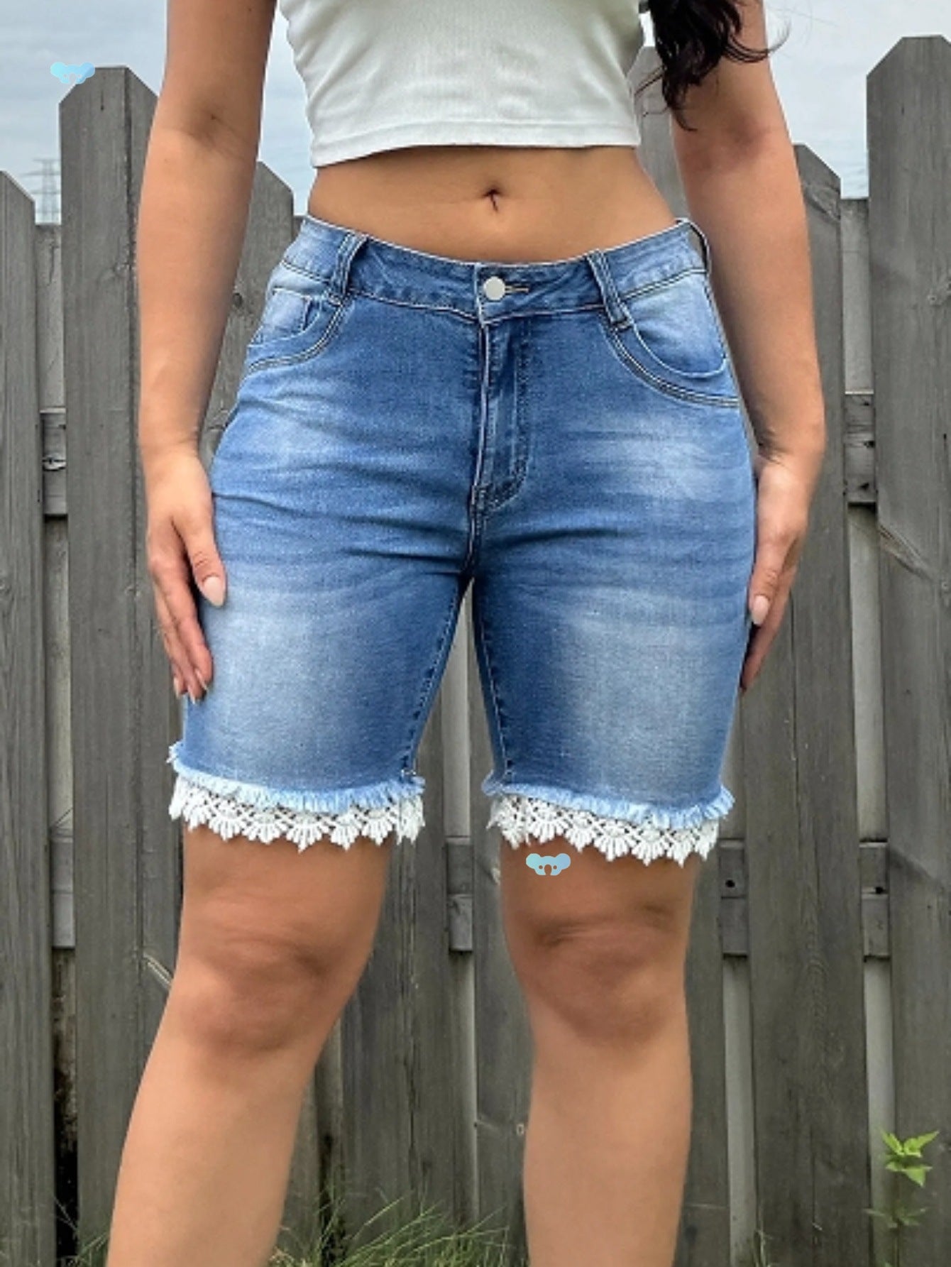 🩳 Short Jean Bleu Clair Femme – Taille Haute Chic | XL-Charmes