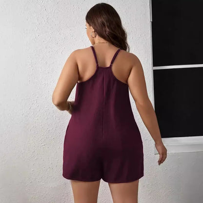 ☀️ Combinaison Bretelles Col V Femme – Élégante Grande Taille | XL-Charmes